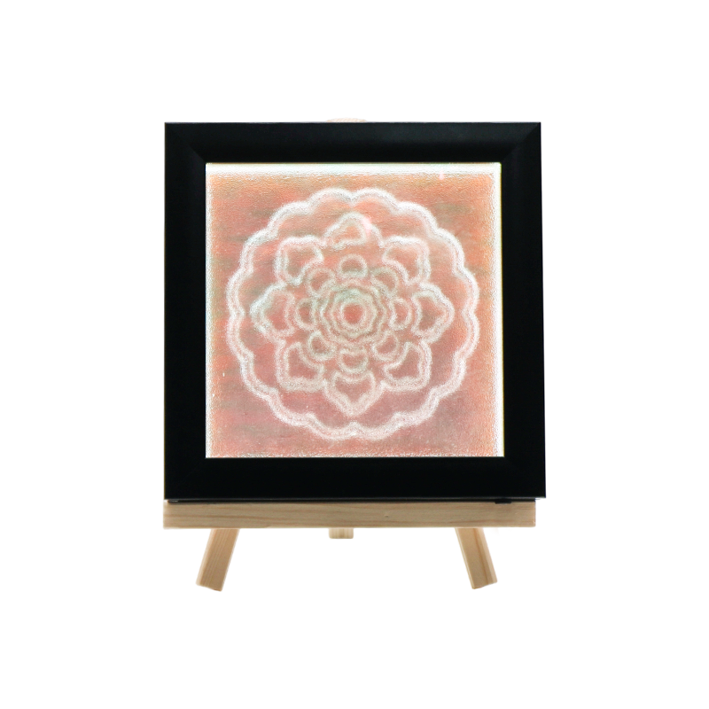 Blått blomstermønster hvit krystalllampe - Tianxiang Ripples